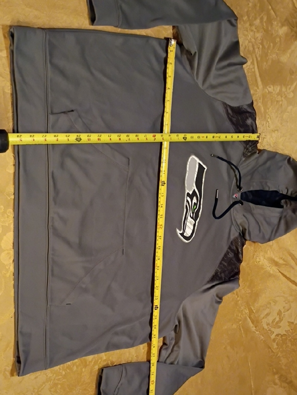 NFL Gray Seahawks Hoodie with Embroidered Logo THERMABASE Men's 2XL